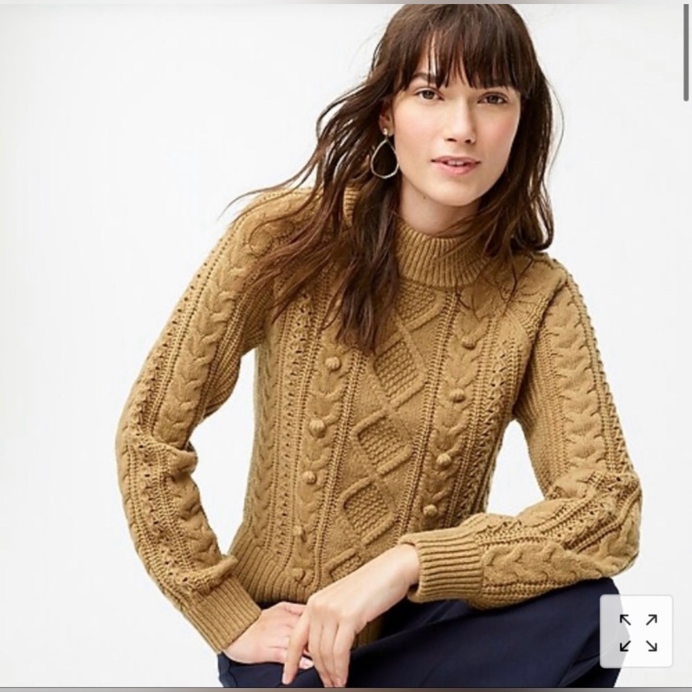 NWT - J. Crew Women's Cable Knit Sweater in Tan